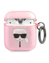 Etui Karl Lagerfeld KLA2UKHGP Apple AirPods tok rózsaszín/csillogó Karl feje
