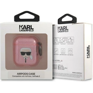 Kup Etui Karl Lagerfeld KLA2UKHGP Apple AirPods cover różowy/pink Glitter Karl`s Head - KLD748PNK - {ean13} - Sklep Home Screen