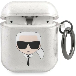 Kup Etui Karl Lagerfeld KLA2UKHGS pentru Apple AirPods capac argintiu/silver Glitter Capul lui Karl - KLD749SLV - {ean13} - Sklep Home Screen
