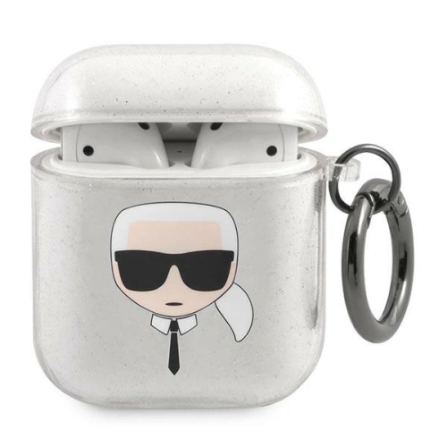 Kup Etui Karl Lagerfeld KLA2UKHGS pentru Apple AirPods capac argintiu/silver Glitter Capul lui Karl - KLD749SLV - {ean13} - Sklep Home Screen