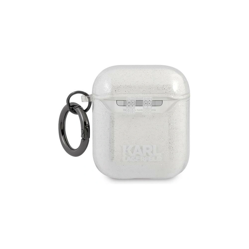 Etui Karl Lagerfeld KLA2UKHGS Apple AirPods cover srebrny/silver Glitter Karl`s Head