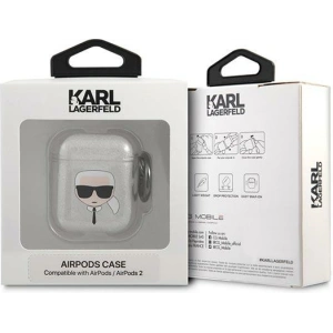 Kup Etui Karl Lagerfeld KLA2UKHGS Apple AirPods cover srebrny/silver Glitter Karl`s Head - KLD749SLV - {ean13} - Sklep Home Screen