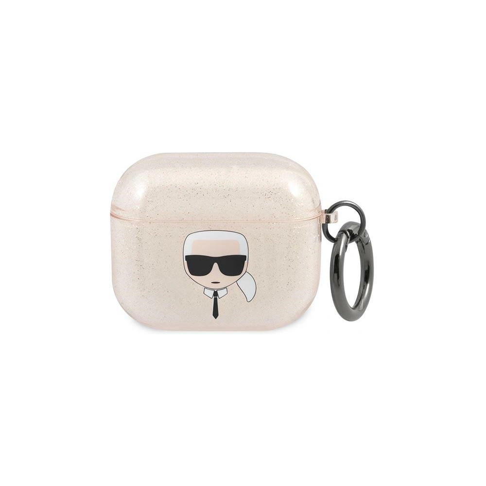 Etui Karl Lagerfeld KLA3UKHGD Apple AirPods 3 cover złoty/gold Glitter Karl`s Head