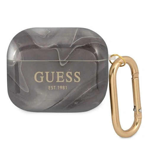 Kup Etui Guess GUA3UNMK Apple AirPods 3 cover czarny/black Marble Collection - GUE1406BLK - {ean13} - Sklep Home Screen