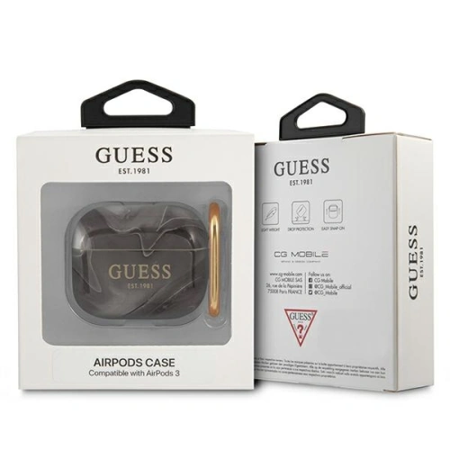Kup Etui Guess GUA3UNMK Apple AirPods 3 cover czarny/black Marble Collection - GUE1406BLK - {ean13} - Sklep Home Screen