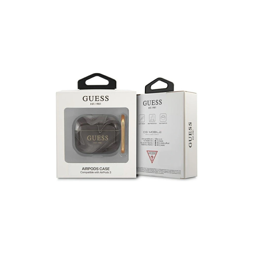 Etui Guess GUA3UNMK Apple AirPods 3 cover czarny/black Marble Collection