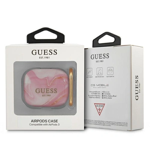 Kup Etui Guess GUA3UNMP Apple AirPods 3 cover różowy/pink Marble Collection - GUE1407PNK - {ean13} - Sklep Home Screen