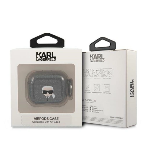 Kup Karl Lagerfeld Apple Tasche KLA3UKHGK AirPods 3 Hülle schwarz/schwarz Glitter Karl`s Head - KLD751BLK - {ean13} - Sklep Home Screen
