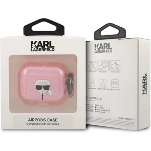 Kup Etui Karl Lagerfeld KLA3UKHGP pentru Apple AirPods 3, roz/pink Glitter capul lui Karl - KLD752PNK - {ean13} - Sklep Home Screen