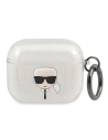 Karl Lagerfeld Apple Tasche KLA3UKHGS AirPods 3 Hülle silber/silber Glitter Karl`s Head