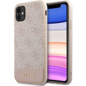 Kup Etui Guess GUHCN61G4GLPI Apple iPhone 11 różowy/pink hard case 4G Stripe Collection - GUE1410PNK - {ean13} - Sklep Home Screen
