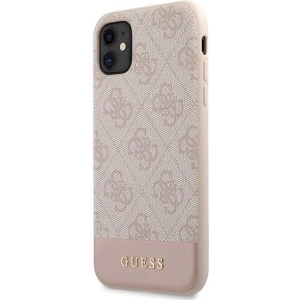 Kup Etui Guess GUHCN61G4GLPI Apple iPhone 11 rózsaszín/pink kemény tok 4G Stripe Collection - GUE1410PNK - {ean13} - Sklep Home Screen