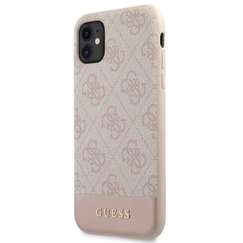 Kup Etui Guess GUHCN61G4GLPI Apple iPhone 11 różowy/pink hard case 4G Stripe Collection - GUE1410PNK - {ean13} - Sklep Home Screen
