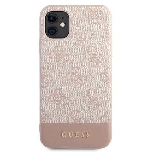 Kup Etui Guess GUHCN61G4GLPI Apple iPhone 11 różowy/pink hard case 4G Stripe Collection - GUE1410PNK - {ean13} - Sklep Home Screen