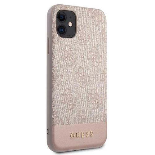 Kup Etui Guess GUHCN61G4GLPI Apple iPhone 11 różowy/pink hard case 4G Stripe Collection - GUE1410PNK - {ean13} - Sklep Home Screen