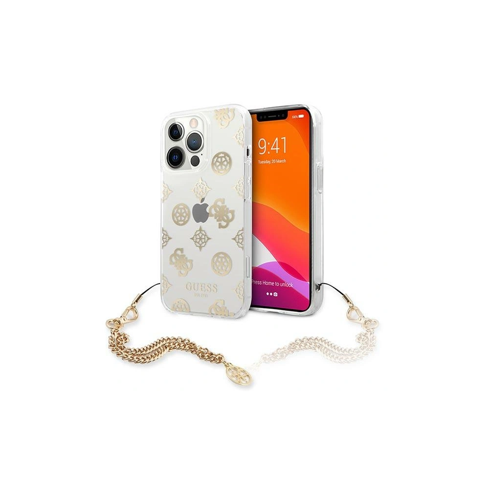 Etui Guess GUHCP13LKSPEGO Apple iPhone 13 Pro złoty/gold hardcase Peony Chain Collection