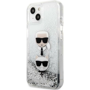 Kup Karl Lagerfeld Apple Tasche KLHCP13SKICGLS iPhone 13 mini silber/silberne Hartschale Liquid Glitter Karl&Choupette Head - KLD764SLV - {ean13} - Sklep Home Screen