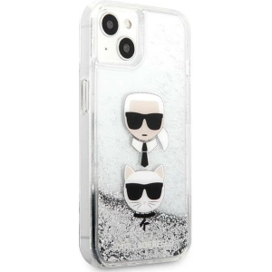 Kup Karl Lagerfeld Apple Tasche KLHCP13SKICGLS iPhone 13 mini silber/silberne Hartschale Liquid Glitter Karl&Choupette Head - KLD764SLV - {ean13} - Sklep Home Screen