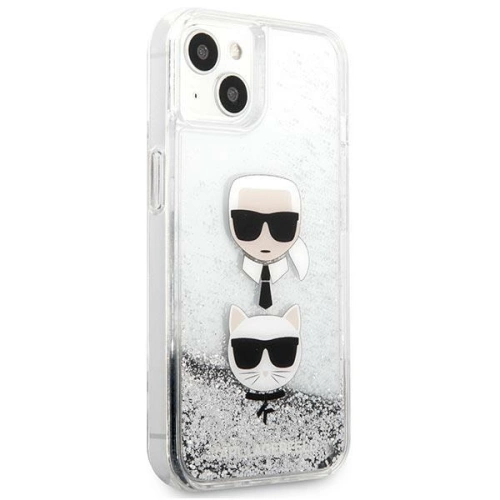 Kup Etui Karl Lagerfeld KLHCP13SKICGLS Apple iPhone 13 mini argintiu/silver hardcase Liquid Glitter Karl&Choupette Head - KLD764SLV - {ean13} - Sklep Home Screen