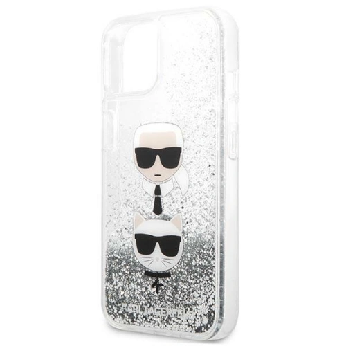 Kup Etui Karl Lagerfeld KLHCP13SKICGLS Apple iPhone 13 mini argintiu/silver hardcase Liquid Glitter Karl&Choupette Head - KLD764SLV - {ean13} - Sklep Home Screen