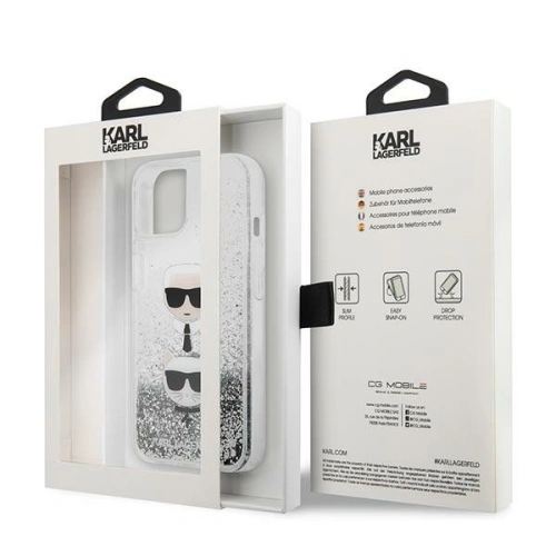 Kup Etui Karl Lagerfeld KLHCP13SKICGLS Apple iPhone 13 mini argintiu/silver hardcase Liquid Glitter Karl&Choupette Head - KLD764SLV - {ean13} - Sklep Home Screen
