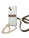 Kup Etui Guess GUHCP13MKC4GBGO Apple iPhone 13 Transparentní tvrdý kryt 4G Hnědý pásek Zlatý řetěz - GUE1419CL - {ean13} - Sklep Home Screen