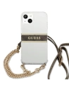 Kup Etui Guess GUHCP13MKC4GBGO Apple iPhone 13 Transparentní tvrdý kryt 4G Hnědý pásek Zlatý řetěz - GUE1419CL - {ean13} - Sklep Home Screen