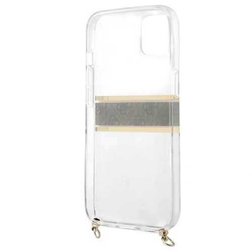Kup Etui Guess GUHCP13MKC4GBGO Apple iPhone 13 Transparentní tvrdý kryt 4G Hnědý pásek Zlatý řetěz - GUE1419CL - {ean13} - Sklep Home Screen