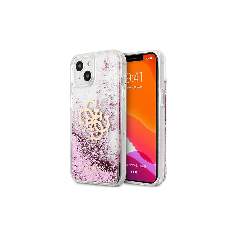 Etui Guess GUHCP13MLG4GPI Apple iPhone 13 różowy/pink hardcase 4G Big Liquid Glitter