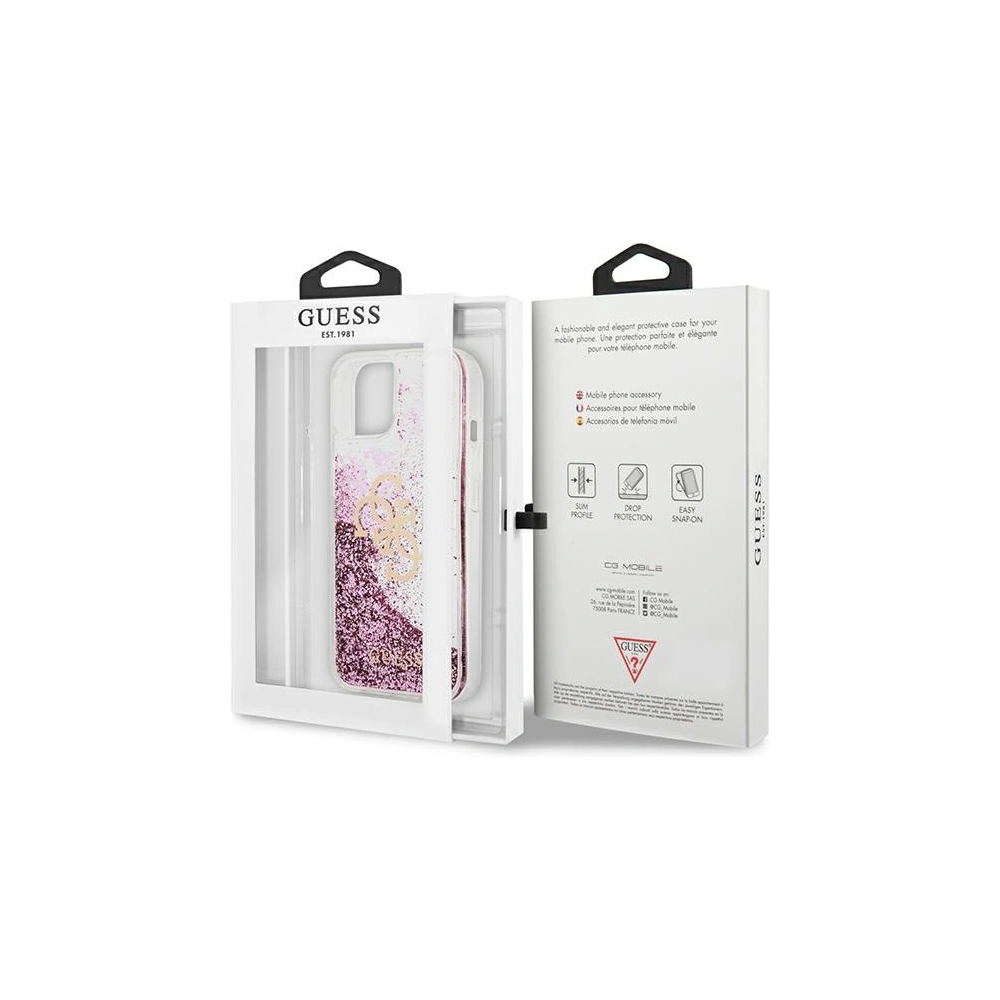 Etui Guess GUHCP13MLG4GPI Apple iPhone 13 różowy/pink hardcase 4G Big Liquid Glitter