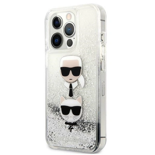 Buy Karl Lagerfeld KLHCP13XKICGLS Apple iPhone 13 Pro Max silver hardcase Liquid Glitter Karl&Choupette Head - KLD767SLV - {ean13} - Home Screen Store Europe