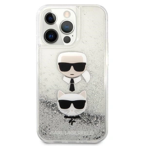 Etui Karl Lagerfeld KLHCP13XKICGLS Apple iPhone 13 Pro Max srebrny/silver hardcase Liquid Glitter Karl&Choupette Head