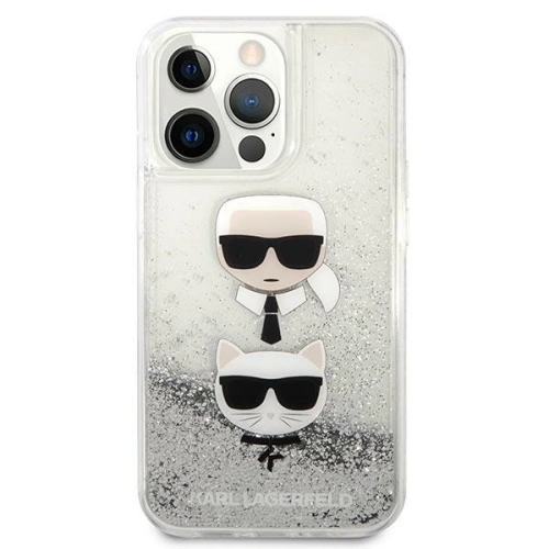 Buy Karl Lagerfeld KLHCP13XKICGLS Apple iPhone 13 Pro Max silver hardcase Liquid Glitter Karl&Choupette Head - KLD767SLV - {ean13} - Home Screen Store Europe
