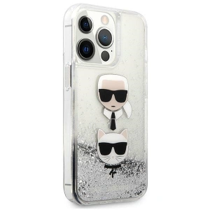 Etui Karl Lagerfeld KLHCP13XKICGLS Apple iPhone 13 Pro Max srebrny/silver hardcase Liquid Glitter Karl&Choupette Head