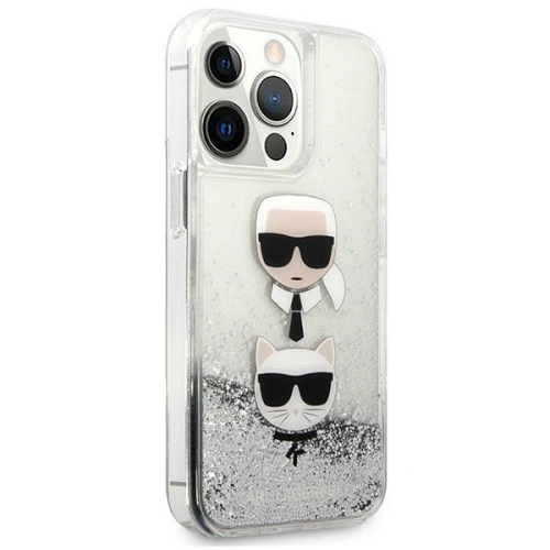 Buy Karl Lagerfeld KLHCP13XKICGLS Apple iPhone 13 Pro Max silver hardcase Liquid Glitter Karl&Choupette Head - KLD767SLV - {ean13} - Home Screen Store Europe