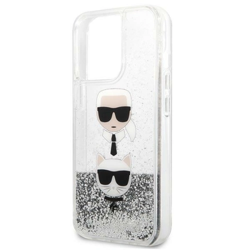 Buy Karl Lagerfeld KLHCP13XKICGLS Apple iPhone 13 Pro Max silver hardcase Liquid Glitter Karl&Choupette Head - KLD767SLV - {ean13} - Home Screen Store Europe
