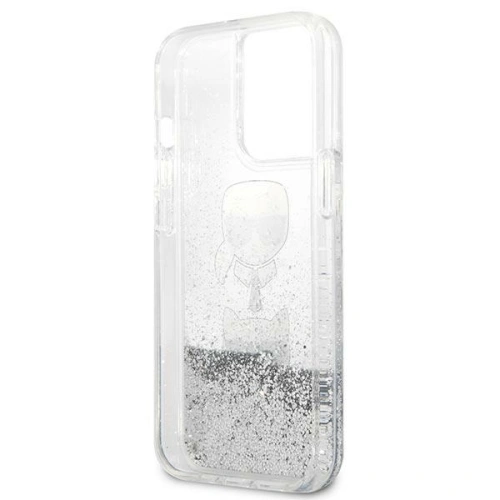 Buy Karl Lagerfeld KLHCP13XKICGLS Apple iPhone 13 Pro Max silver hardcase Liquid Glitter Karl&Choupette Head - KLD767SLV - {ean13} - Home Screen Store Europe