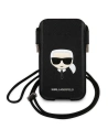 Torebka Karl Lagerfeld KLHCP12LOPHKHK 6,7 palce černá/black hardcase Saffiano Ikonik Karl`s Head