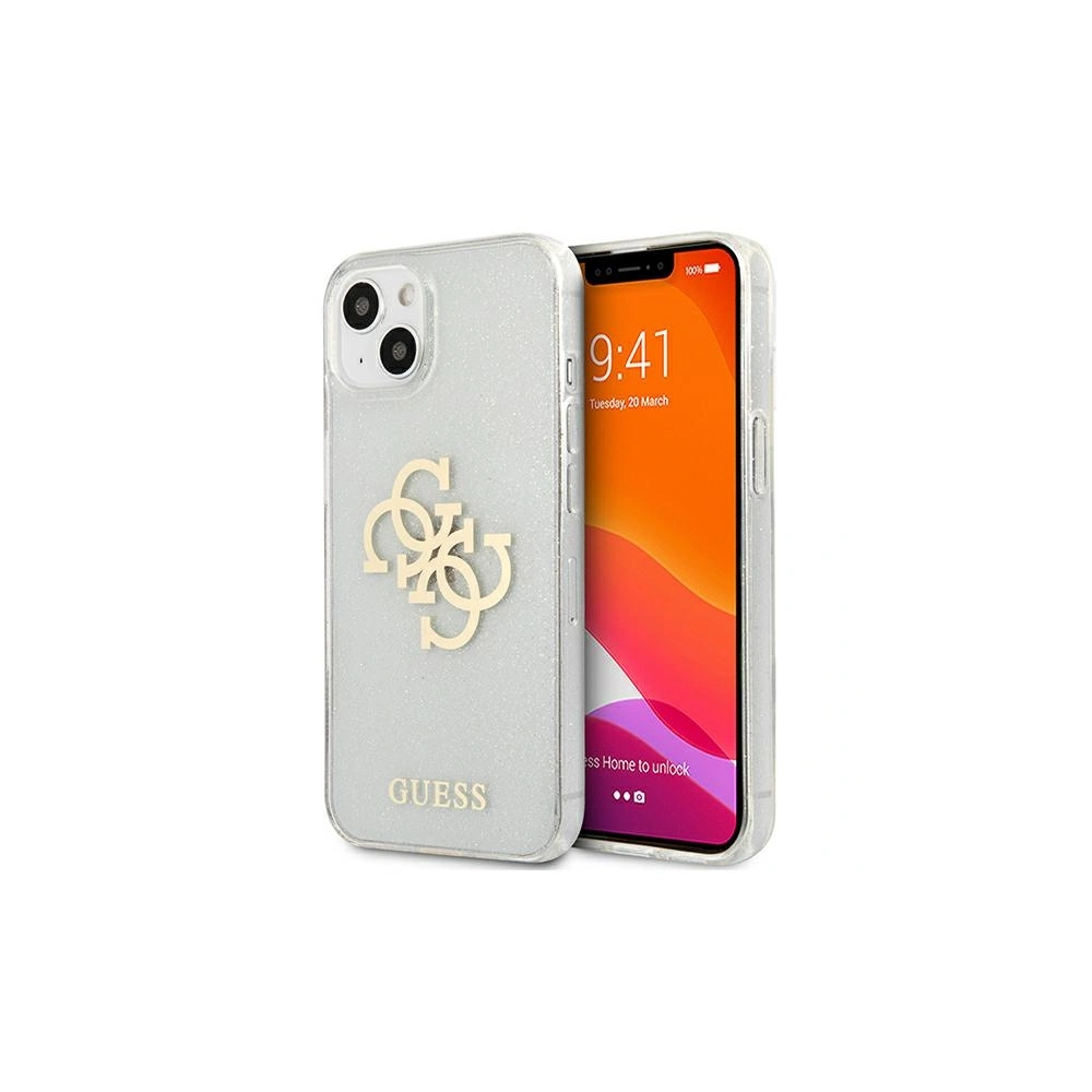 Etui Guess GUHCP13MPCUGL4GTR Apple iPhone 13 transparent hard case Glitter 4G Big Logo