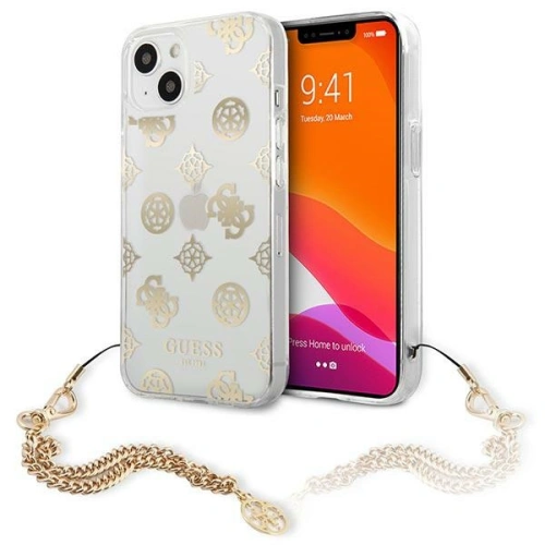 Kup Guess Apple Tasche GUHCP13SKSPEGO iPhone 13 mini gold/gold Hartschale Peony Chain Collection - GUE1427GLD - {ean13} - Sklep Home Screen