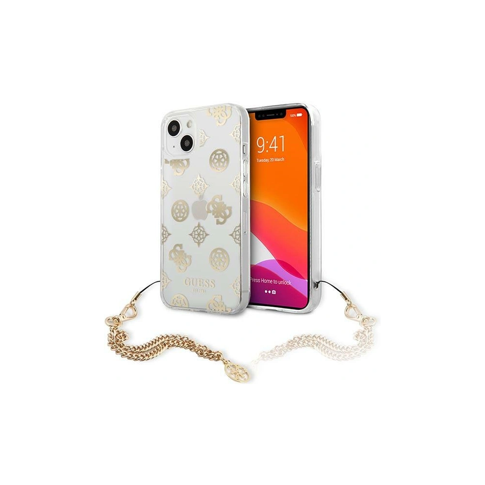 Etui Guess GUHCP13SKSPEGO Apple iPhone 13 mini złoty/gold hardcase Peony Chain Collection