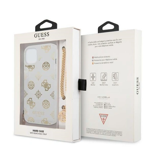 Kup Guess Apple Tasche GUHCP13SKSPEGO iPhone 13 mini gold/gold Hartschale Peony Chain Collection - GUE1427GLD - {ean13} - Sklep Home Screen