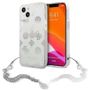 Kup Guess Apple Tasche GUHCP13SKSPESI iPhone 13 mini silber/silberne Hartschale Peony Chain Collection - GUE1428SLV - {ean13} - Sklep Home Screen