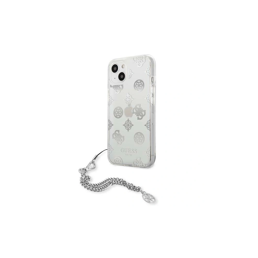 Etui Guess GUHCP13SKSPESI Apple iPhone 13 mini srebrny/silver hardcase Peony Chain Collection