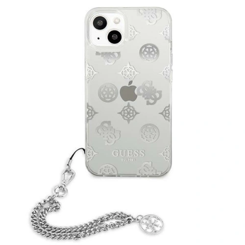 Kup Guess Apple Tasche GUHCP13SKSPESI iPhone 13 mini silber/silberne Hartschale Peony Chain Collection - GUE1428SLV - {ean13} - Sklep Home Screen