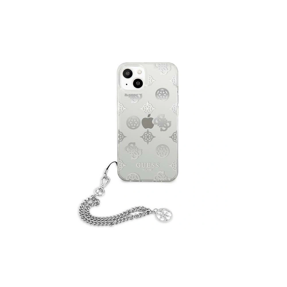 Etui Guess GUHCP13SKSPESI Apple iPhone 13 mini srebrny/silver hardcase Peony Chain Collection