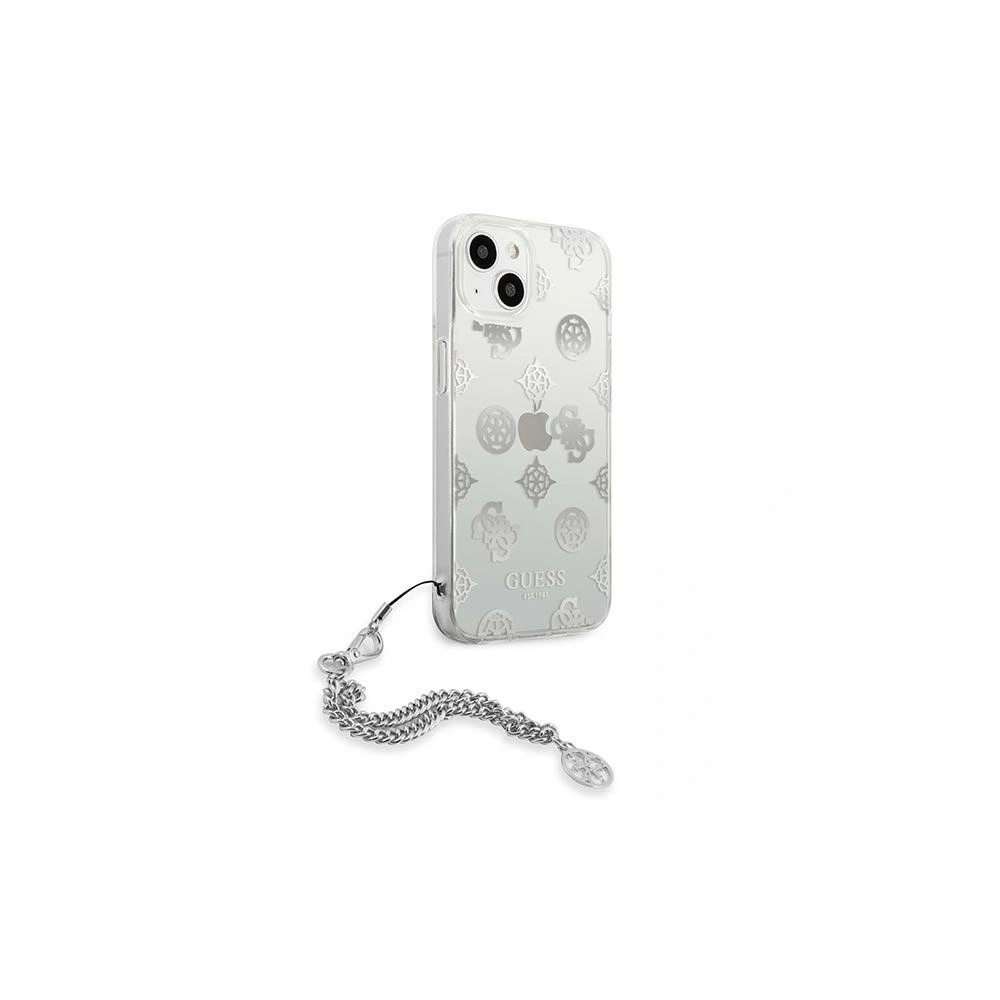 Etui Guess GUHCP13SKSPESI Apple iPhone 13 mini srebrny/silver hardcase Peony Chain Collection