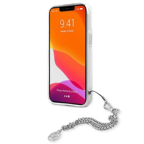 Kup Guess Apple Tasche GUHCP13SKSPESI iPhone 13 mini silber/silberne Hartschale Peony Chain Collection - GUE1428SLV - {ean13} - Sklep Home Screen