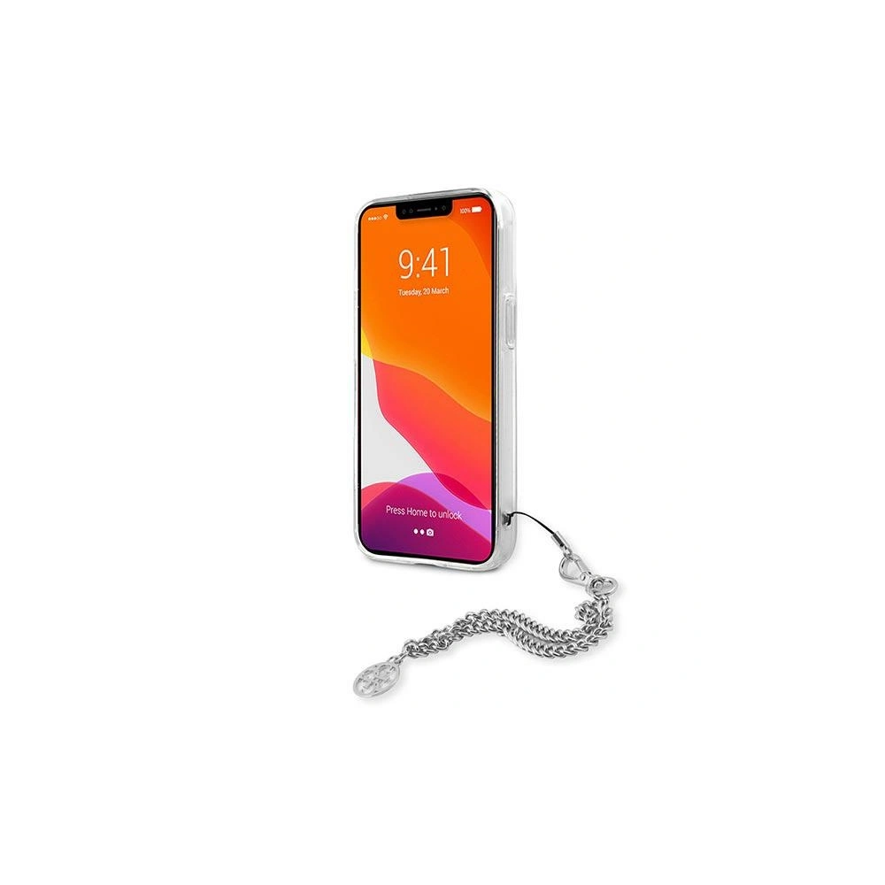 Etui Guess GUHCP13SKSPESI Apple iPhone 13 mini srebrny/silver hardcase Peony Chain Collection