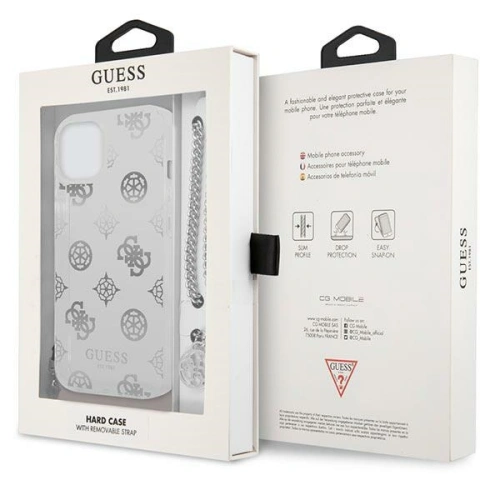 Kup Guess Apple Tasche GUHCP13SKSPESI iPhone 13 mini silber/silberne Hartschale Peony Chain Collection - GUE1428SLV - {ean13} - Sklep Home Screen